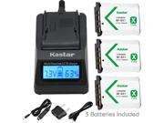 Kastar Fast Charger and Battery 3 Pack for Sony NP BX1 and Cyber shot DSC HX50V DSC HX300 DSC RX1 DSC RX100 DSC WX300 HDR AS10 HDR AS15 HDR AS30V HDR