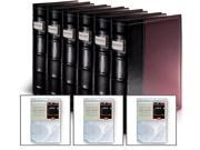 Bellagio Italia Burgundy Leather CD DVD Binders 6 Pack with Bonus Insert Sheets