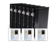 Bellagio Italia Black Leather CD DVD Binder 6 pack with 24 Bonus Insert Sheets