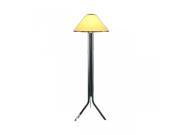 Floor Lamp Black Wrought Iron Amber Shade Lamp 60H Renovators Supply