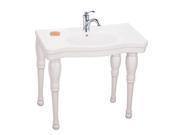Bathroom Console Sink White Belle Epoque Spindle Wall Mount Renovators Supply