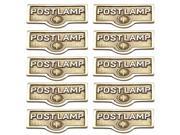 10 Switch Plate Tags POST LAMP Name Signs Labels Brass Renovators Supply
