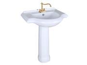 1920s Pedestal Sink Style 4 Centerset Faucet White China