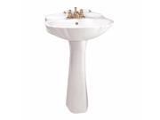 White China Pedestal Sink Bathroom Shell Shape 23 W x 33 1 8 H