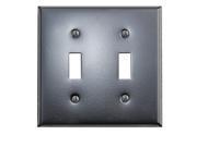 Switchplate Black Steel Double Toggle Classic Renovators Supply