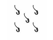 5 Double Hooks Black Wrought Iron Robe Hanger Set of 5 Renovators Supply