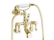 Wall Mount Tub Faucet Teardrop Telephone Shower Gold PVD Renovators Supply