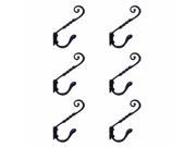 6 Coat Hook Black Wrought Iron RSF 5 3 4 H X 4 Projection Renovators Supply