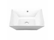 Bathroom Vessel Sinks Square White No Overflow Porcelain Ceramic Art Set of 2