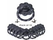 10 Ring Pull Cabinet or Drawer or Door Wrought Iron Black 5 Renovators Supply