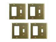 4 Switchplate Brushed Brass GFI Toggle Renovators Supply