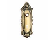 Door Back Plate Bright Solid Brass RSF Keyhole 7 3 4 H Renovators Supply