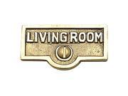 Switch Plate Tags LIVING ROOM Name Signs Labels Brass Renovators Supply