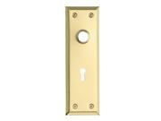 4 Door Back Plate Bright Solid Brass Stamped w Keyhole 7 3 4 Renovators Supply
