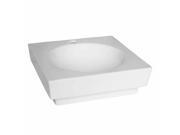 Bathroom Vessel Sink Square White China Faucet Overflow Hole Renovators Supply
