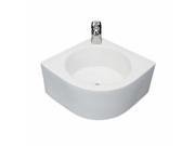 Bathroom Corner Vessel Sink White China Melinda Faucet Hole Renovators Supply