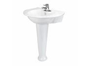 Bathroom Shallow Pedestal Sink Ceramic White Porcelain Single Hole Renovators Supply