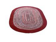 Oval Area Rug 6 x 4 Red Synthetic Blend Renovators Supply