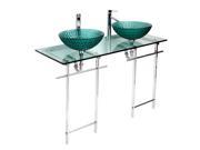 Double Glass Console Sink Deluxe Bathroom Combo Chrome Renovators Supply