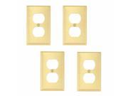Brushed Brass Switchplates Double Outlet Set of 4