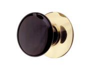 4 Cabinet Knob Black Porcelain Solid Brass Backplate Renovators Supply