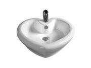 Above Counter Vessel Bathroom Sink Heart White China Faucet Renovators Supply