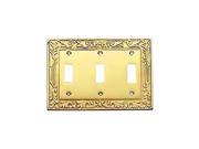 Victorian Switch Plate Triple Toggle PVD Solid Brass Renovators Supply
