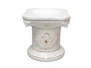 Planters White Gold Ceramic Ornate Pedestal 15.5H Renovators Supply