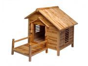 Wood Dog House Outdoor Wooden Pet Shelter Bed Large w Porch Renovators Supply