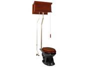 Mahogany High Tank Pull Chain Toilet Black Elongated Brass Renovators Supply