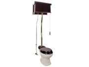 Dark Oak High Tank Z Pipe Toilet Elongated Biscuit Bowl Renovators Supply