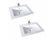 2 Bathroom Dropin Sink Square SelfRimming White China Renovators Supply
