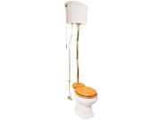 Tan High Tank Toilet Round Bowl Brass Z Pipe Renovators Supply