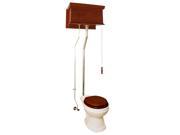 Mahogany High Tank Pull Chain Toilet Bone Round Brass Renovators Supply