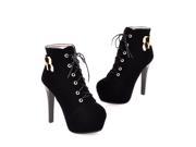 spring and autumn high heels ankle boots new red bottom high heels Lace up women boots US Size 4 13