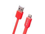 Spider USB to Lightning Charger Cable Sync for iPhone iPod iPad 1M Flat Cable Red