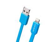 Spider USB to Lightning Charger Cable Sync for iPhone iPod iPad 1M Flat Cable Blue