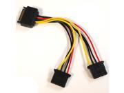 OKGEAR SATA 15 Pin Male to Dual 4 Pin Molex Female Y Splitter Adapter Power Cable