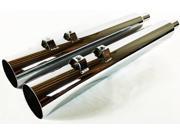 Motorcycle HD Touring Models Slip On Mufflers 3.50 Diameter X 30.00 Long WMC35030 PT Straight Cut No Baffle Chrome Plated Wesdon Exhaust Pipes