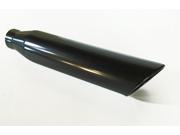 Exhaust Tip 4.00 Diameter X 12.00 Long 2.25 Inlet Rolled Slant W40012 225 RS BPSS Stainless Steel Black Powder Wesdon Exhaust Tip