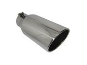 Exhaust Tip 5.00 Diameter X 12.00 Long 4.00 Inlet Bolt On Rolled Slant W50012 400 BOSS RS Polished Stainless Steel Wesdon Exhaust Tip