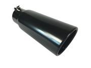 Exhaust Tip 5.00 Inch Inlet 5.00 Inch Dia 12.00 In Long Rolled Slant Bolt On Stainless Steel Polished Powder Coated Black W50012 500 BOSS RSBP Wesdon Diesel Exh