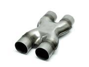 Exhaust Stamped X Pipe 2.50 Diameter Dual Inlet to 2.50 Diameter Dual Outlets Aluminized Steel WSXP250 250 Wesdon Exhaust Stamped X Pipe