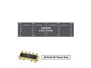 ANTOP Coaxial Splitter 8 Way 2GHz 5 2050MHz Low loss RF Splitter for TV and Satellite 18K Gold plated chassis All Port DC Power Passing