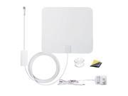 Antop AT 132B Indoor TV Antenna With Inline Smart Pass Amplifier 30 45 Mile Smart Range Super Slim 0.02 Piano White Table Stand 10ft Cable 4K UH