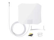 Antop AT 132 Indoor TV Antenna 30 Mile Super Slim 0.02 Piano White Table Stand 10ft Cable 4K UHD Ready