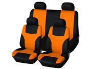 ABN Car Seat Covers Black Orange 8PC Universal Fit Cloth fits Car Truck SUVs