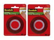 3M Scotch Heavy Duty Mounting Tape Clear 2PACK