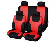 ABN Car Seat Covers Black Red 8PC Universal Fit Cloth fits Car Truck SUVs