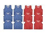Get Out!™ Set of 12 Scrimmage Vests Pinnies Nylon Mesh for Youth Sports Volleyball Football Soccer Basketball